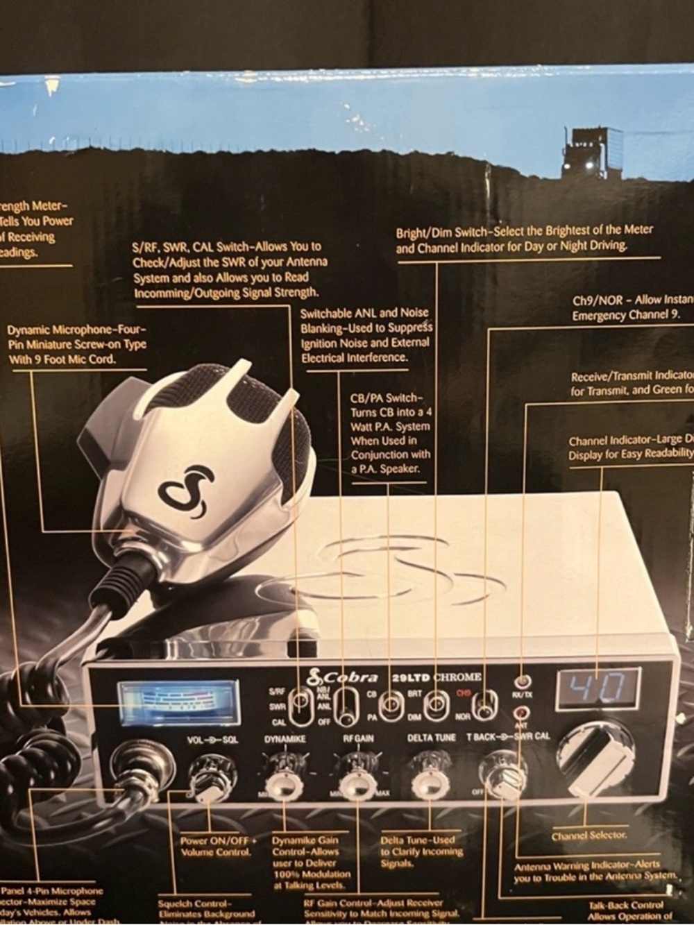 Cobra 29 LTD Chrome Professional CB Radio with Microphone - Picture 8 of 14